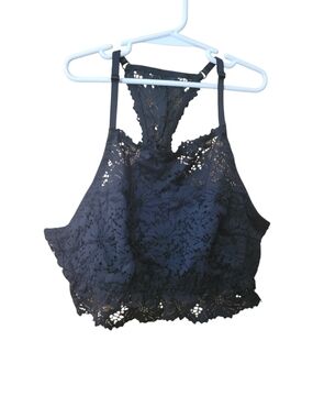 aerie Black Lace Bralette with Racerback Detail
